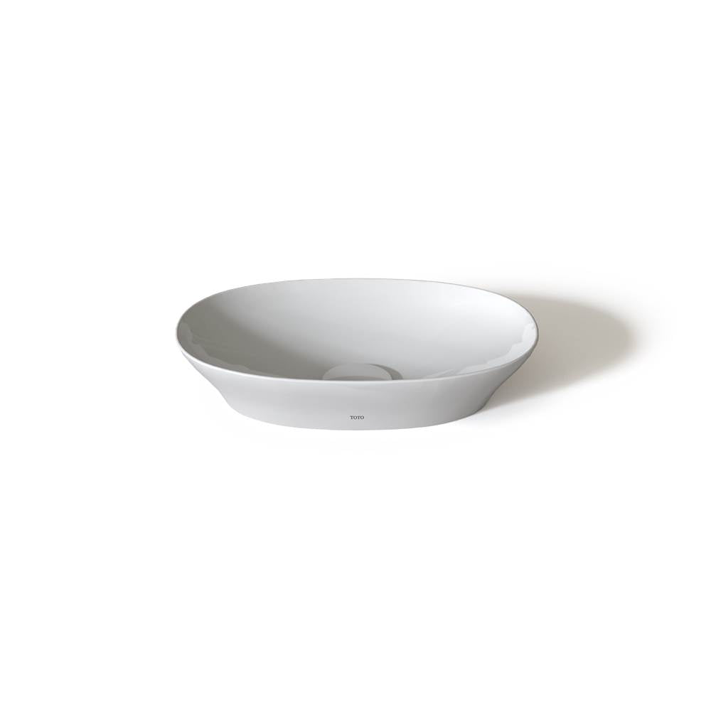 Toto Kiwami Oval 16 Inch Vessel Bathroom Sink With Cefiontect, Cotton White