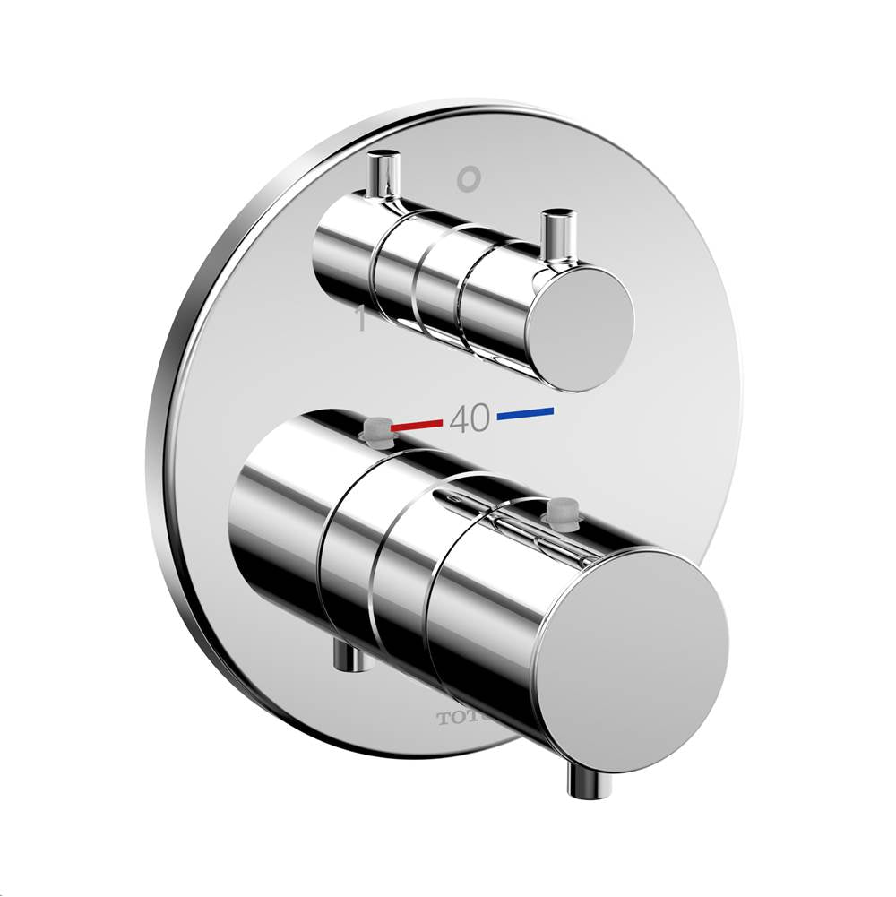 TOTO - Toto Round Thermostatic Mixing Valve With Two-Way Diverter Shower Trim, Polished Chrome - Polished Chrome