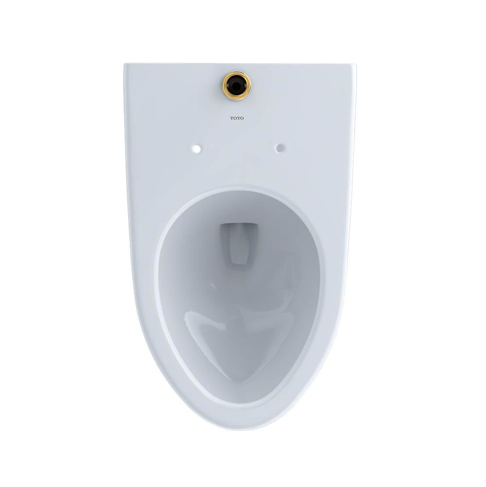 Toto Elongated Wall-Mounted Flushometer Toilet Bowl With Top Spud, Cotton White