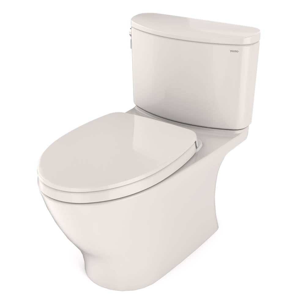 TOTO Nexus Two-Piece Elongated 1.28 GPF Universal Height Toilet with CEFIONTECT and SS124 SoftClose Seat, WASHLET+ Ready, Cotton White