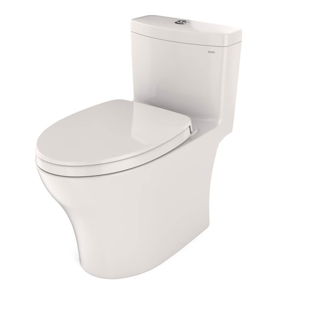 TOTO Aquia IV One-Piece Elongated Dual Flush 1.28 and 0.9 GPF Universal Height, WASHLET+ Ready Toilet with CEFIONTECT, Cotton White