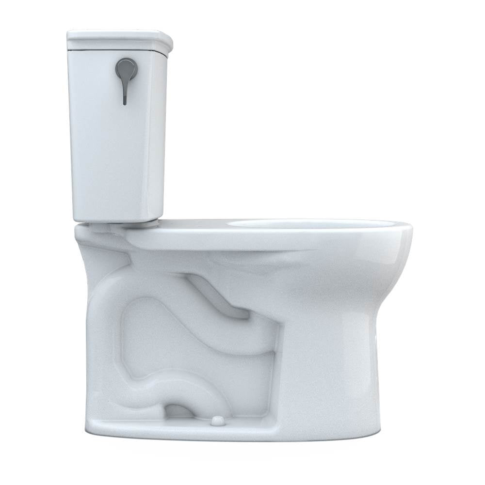 Toto Drake Transitional Two-Piece Round 1.28 Gpf Universal Height Tornado Flush Toilet With Cefiontect, Cotton White