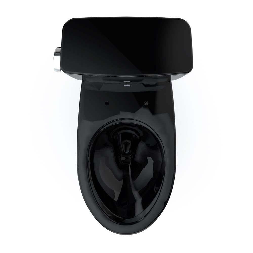 Toto Drake Two-Piece Elongated 1.6 Gpf Universal Height Tornado Flush Toilet, Ebony
