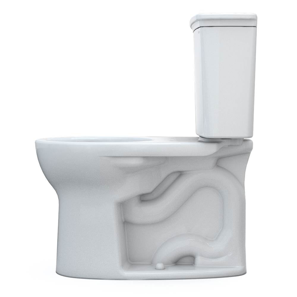 Toto Drake Transitional Two-Piece Round 1.28 Gpf Universal Height Tornado Flush Toilet With Cefiontect, Cotton White