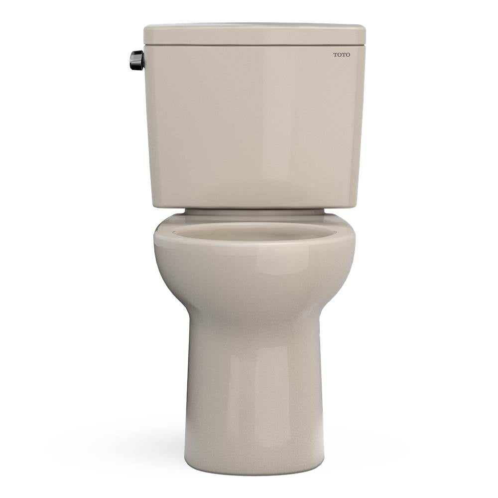 Toto Drake Two-Piece Round 1.28 Gpf Universal Height Tornado Flush Toilet With Cefiontect, Cotton White