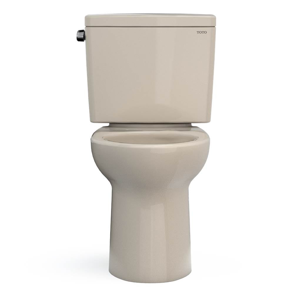 Toto Drake Two-Piece Elongated 1.28 Gpf Universal Height Tornado Flush Toilet With Cefiontect, Cotton White