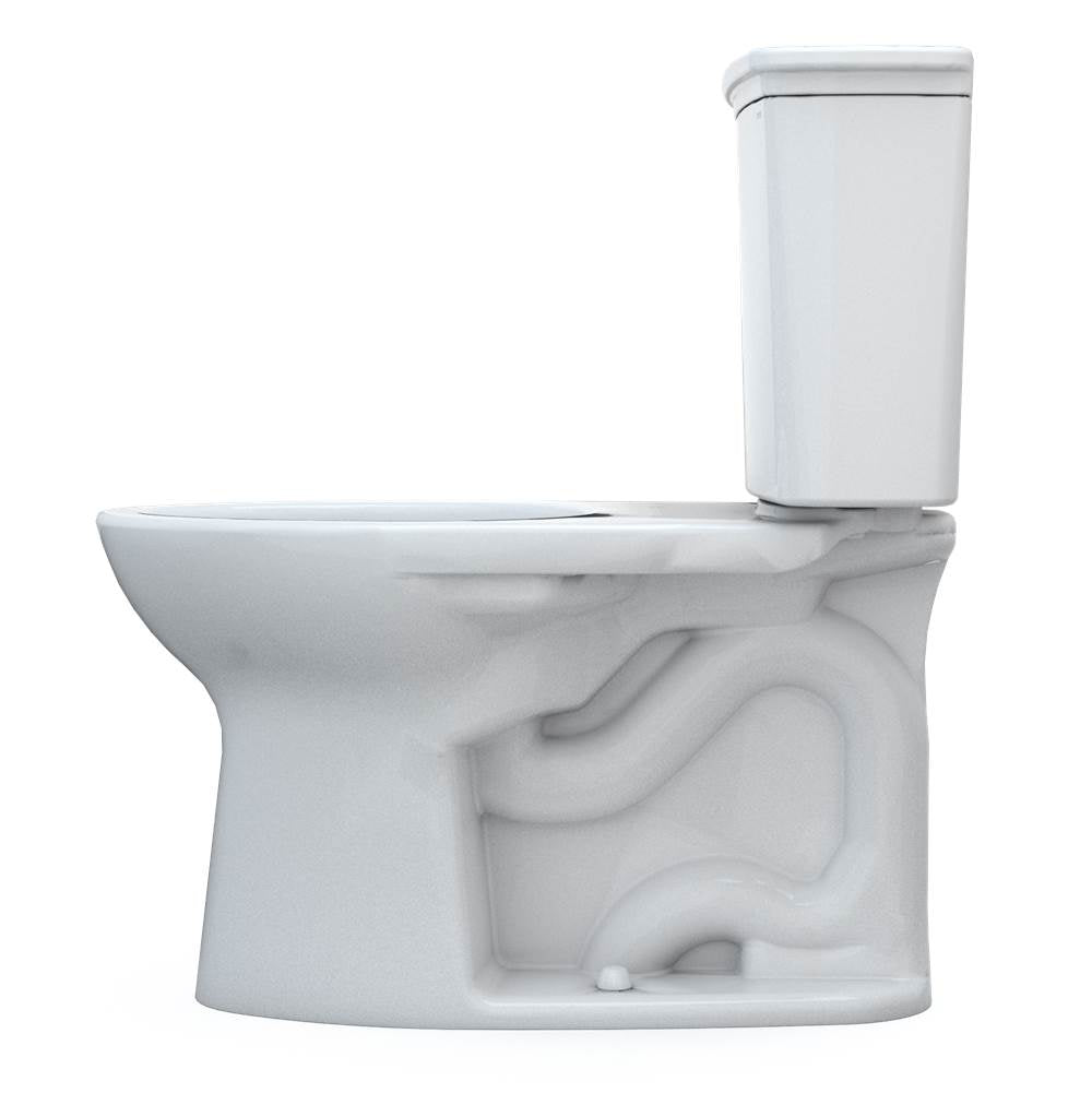 Toto Drake Transitional Two-Piece Elongated 1.28 Gpf Universal Height Tornado Flush Toilet With Cefiontect, Cotton White