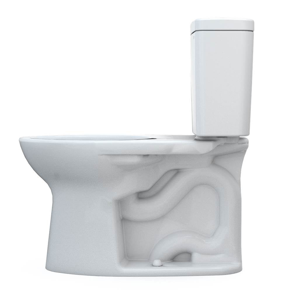 Toto Drake Two-Piece Elongated 1.28 Gpf Tornado Flush Toilet With Cefiontect, Cotton White