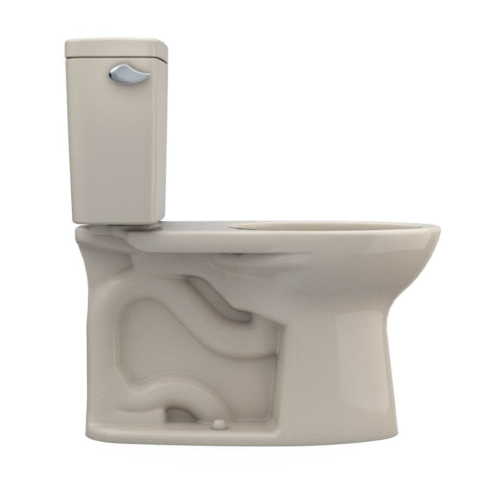 Toto Drake Two-Piece Elongated 1.28 Gpf Tornado Flush Toilet With Cefiontect, Cotton White