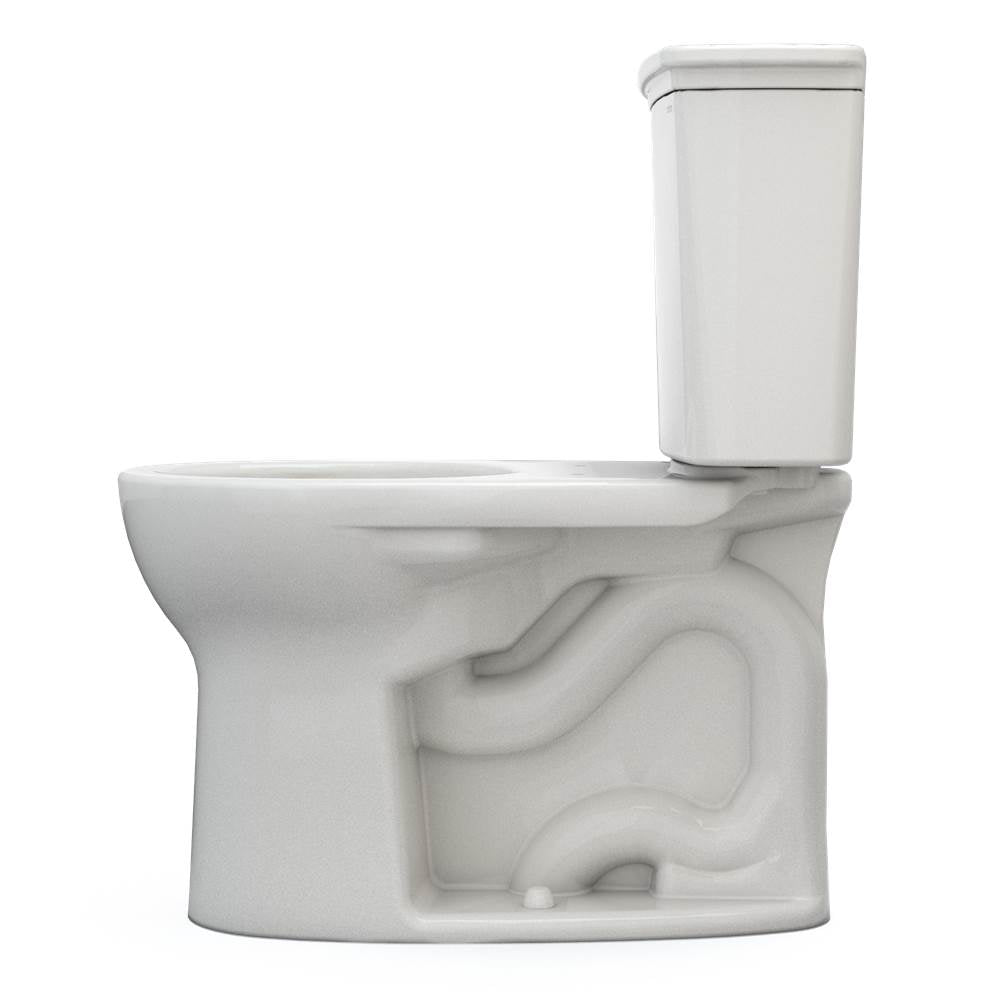 Toto Drake Transitional Two-Piece Round 1.28 Gpf Universal Height Tornado Flush Toilet With Cefiontect, Cotton White