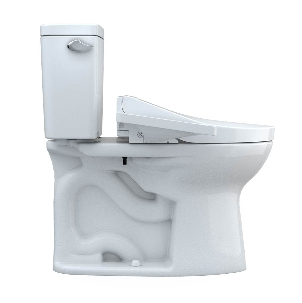 Toto Drake Washlet+ Two-Piece Elongated 1.28 Gpf Universal Height Tornado Flush Toilet With C2 Bidet Seat, Cotton White