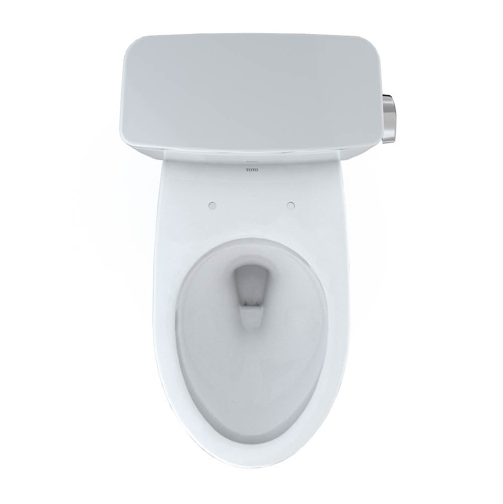 Toto Drake Two-Piece Elongated 1.28 Gpf Tornado Flush Toilet With Cefiontect And Right-Hand Trip Lever, Cotton White