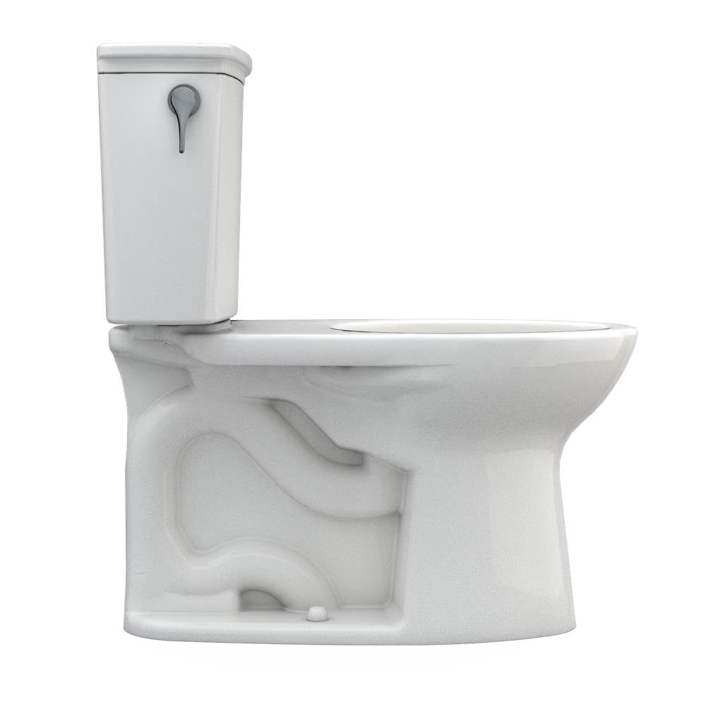 Toto Drake Transitional Two-Piece Elongated 1.28 Gpf Universal Height Tornado Flush Toilet With Cefiontect, Cotton White