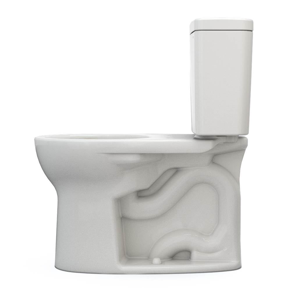 Toto Drake Two-Piece Round 1.6 Gpf Universal Height Tornado Flush Toilet With Cefiontect, Cotton White