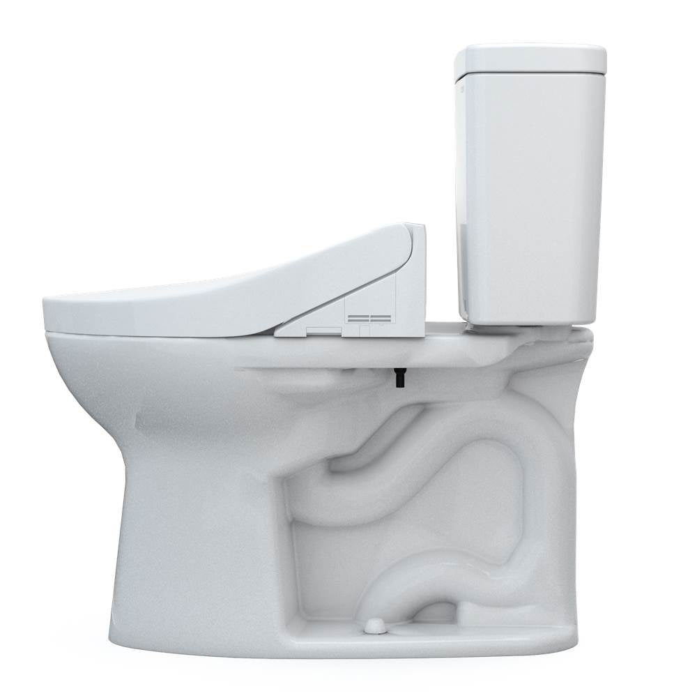 Toto Drake Washlet+ Two-Piece Elongated 1.28 Gpf Universal Height Tornado Flush Toilet With C5 Bidet Seat, Cotton White