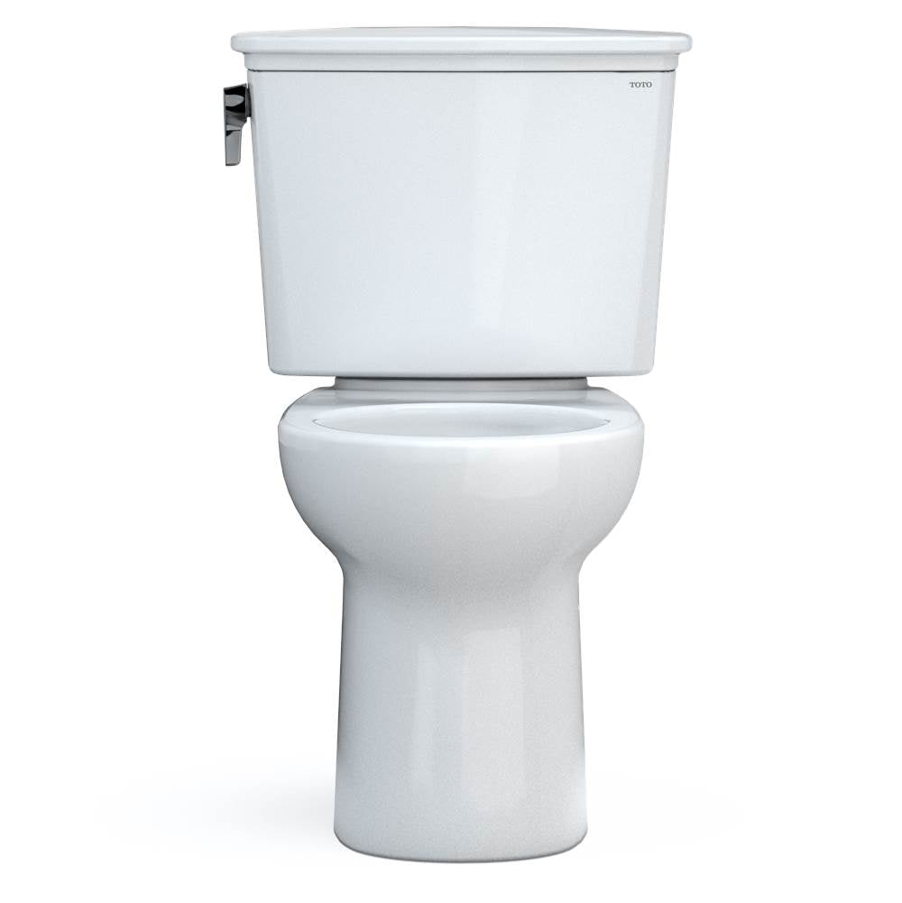 Toto Drake Transitional Two-Piece Round 1.28 Gpf Universal Height Tornado Flush Toilet With Cefiontect, Cotton White