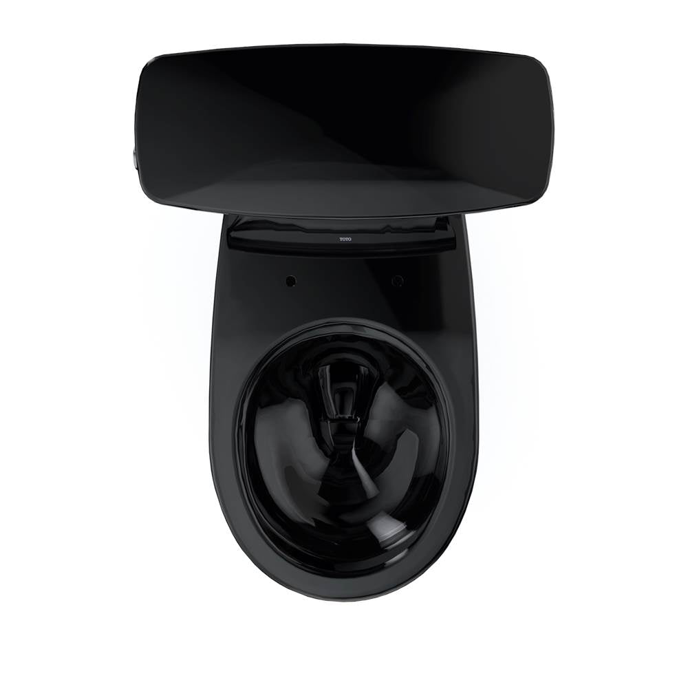 Toto Drake Transitional Two-Piece Round 1.28 Gpf Universal Height Tornado Flush Toilet, Ebony