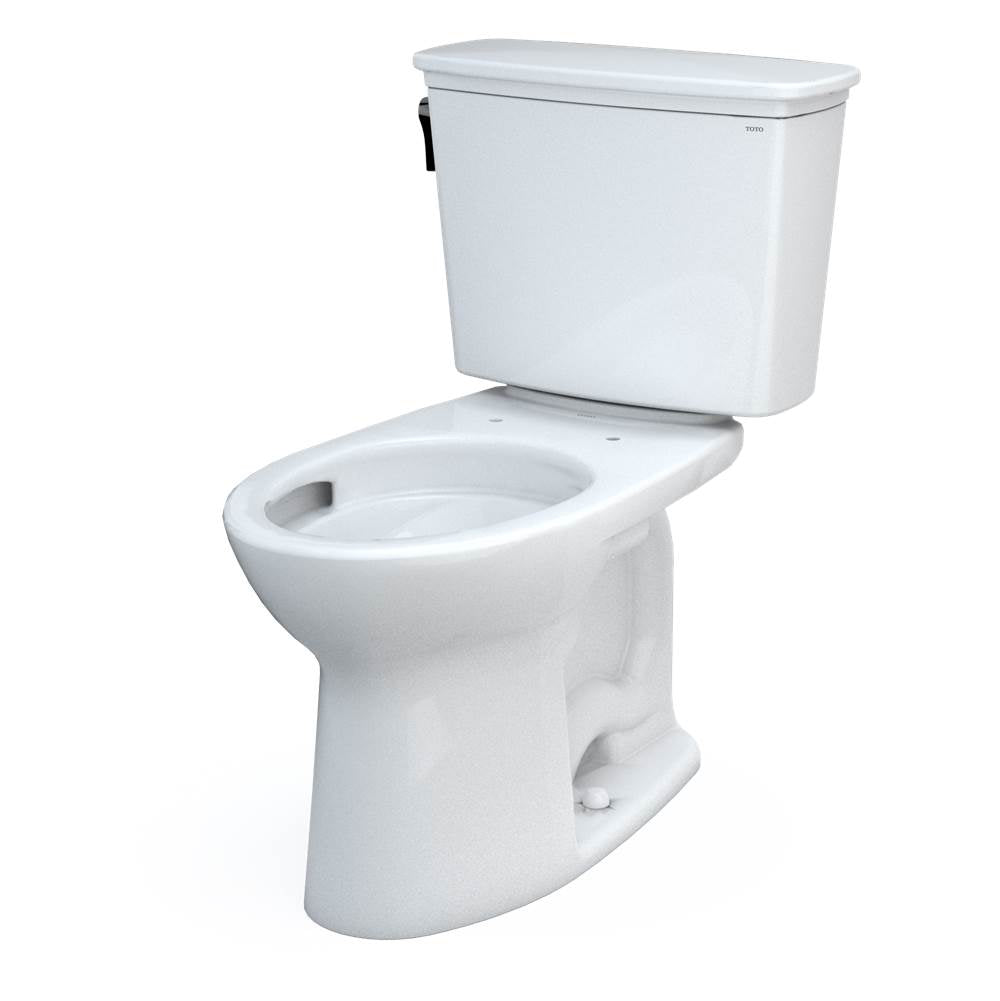Toto Drake Transitional Two-Piece Elongated 1.28 Gpf Universal Height Tornado Flush Toilet With Cefiontect, Cotton White