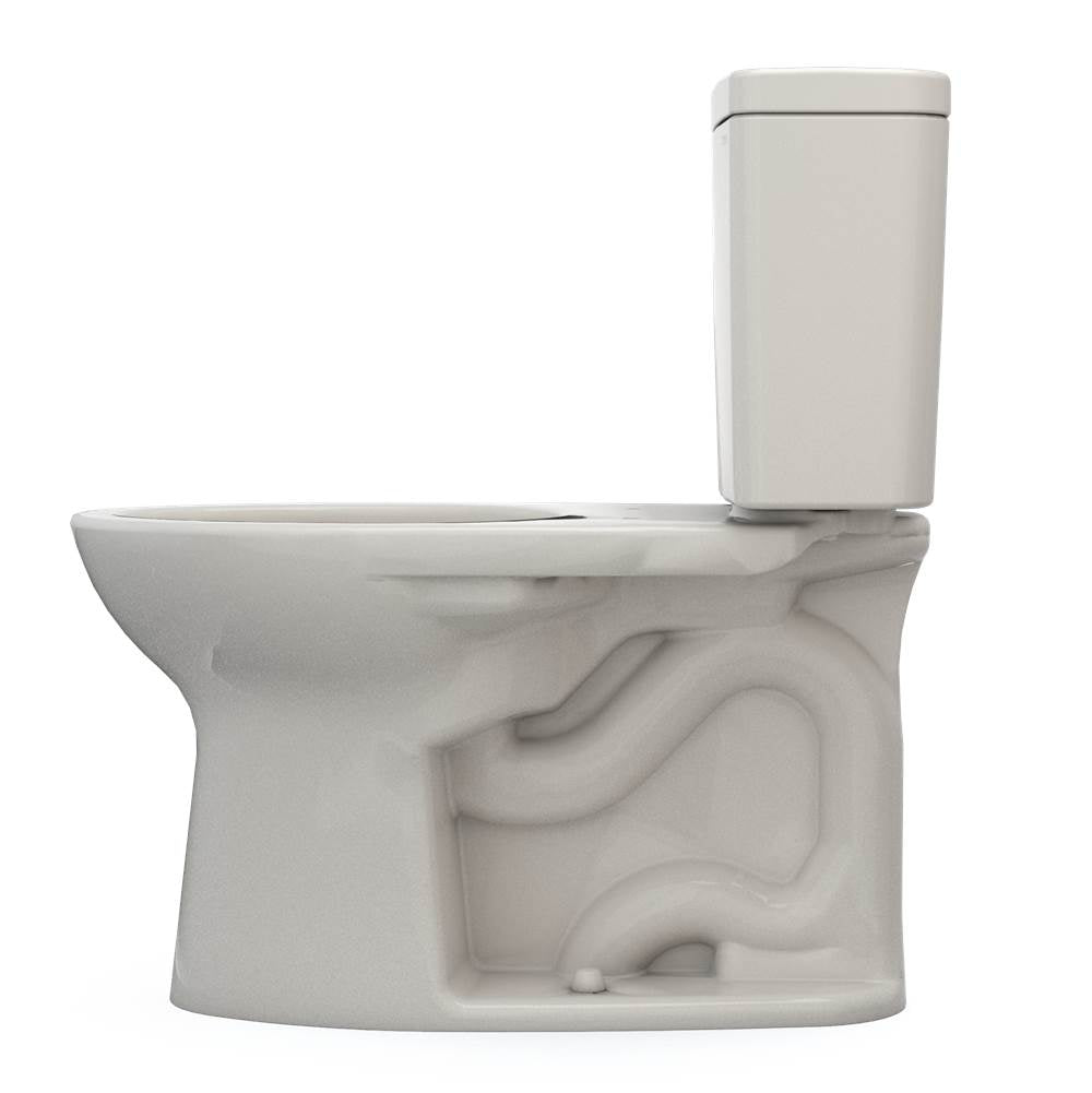 Toto Drake Two-Piece Elongated 1.28 Gpf Tornado Flush Toilet With Cefiontect, Cotton White