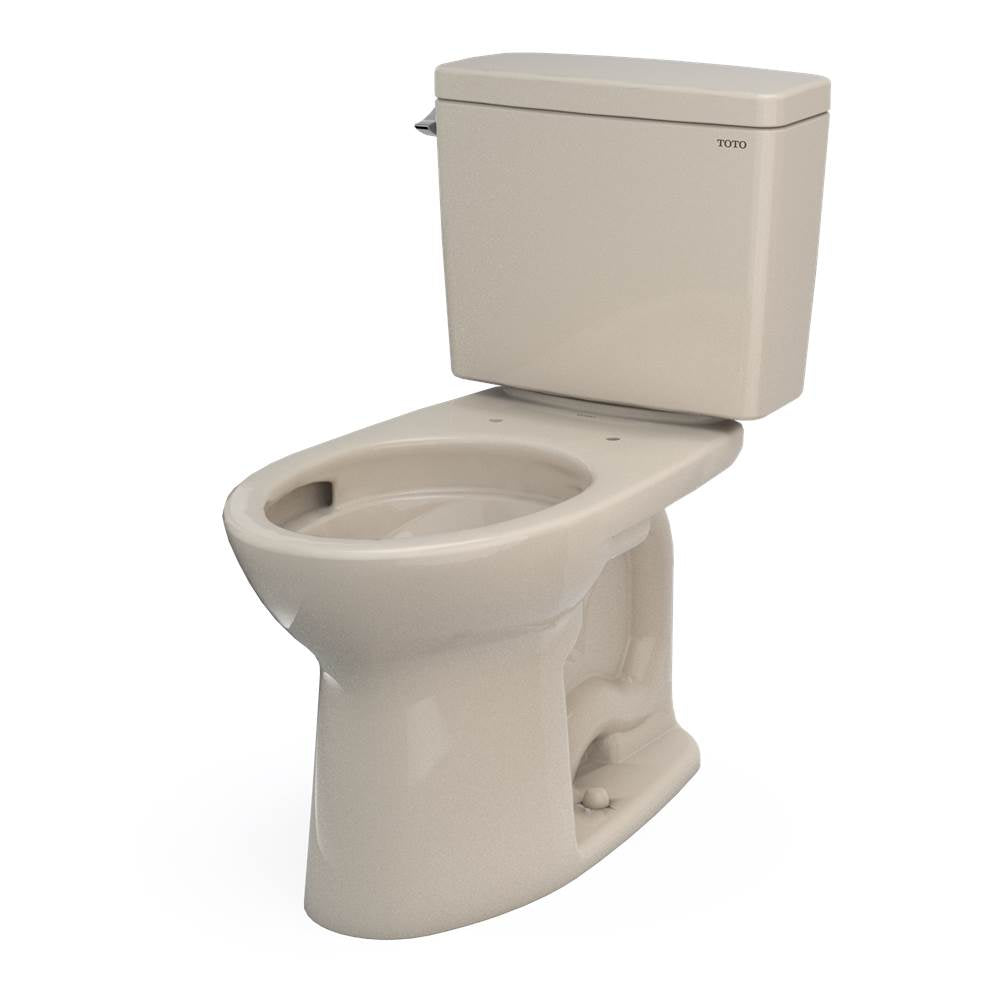 Toto Drake Two-Piece Elongated 1.28 Gpf Tornado Flush Toilet With Cefiontect, Cotton White