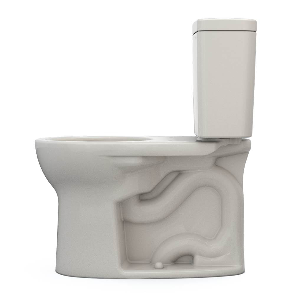 Toto Drake Two-Piece Round 1.28 Gpf Universal Height Tornado Flush Toilet With Cefiontect, Cotton White