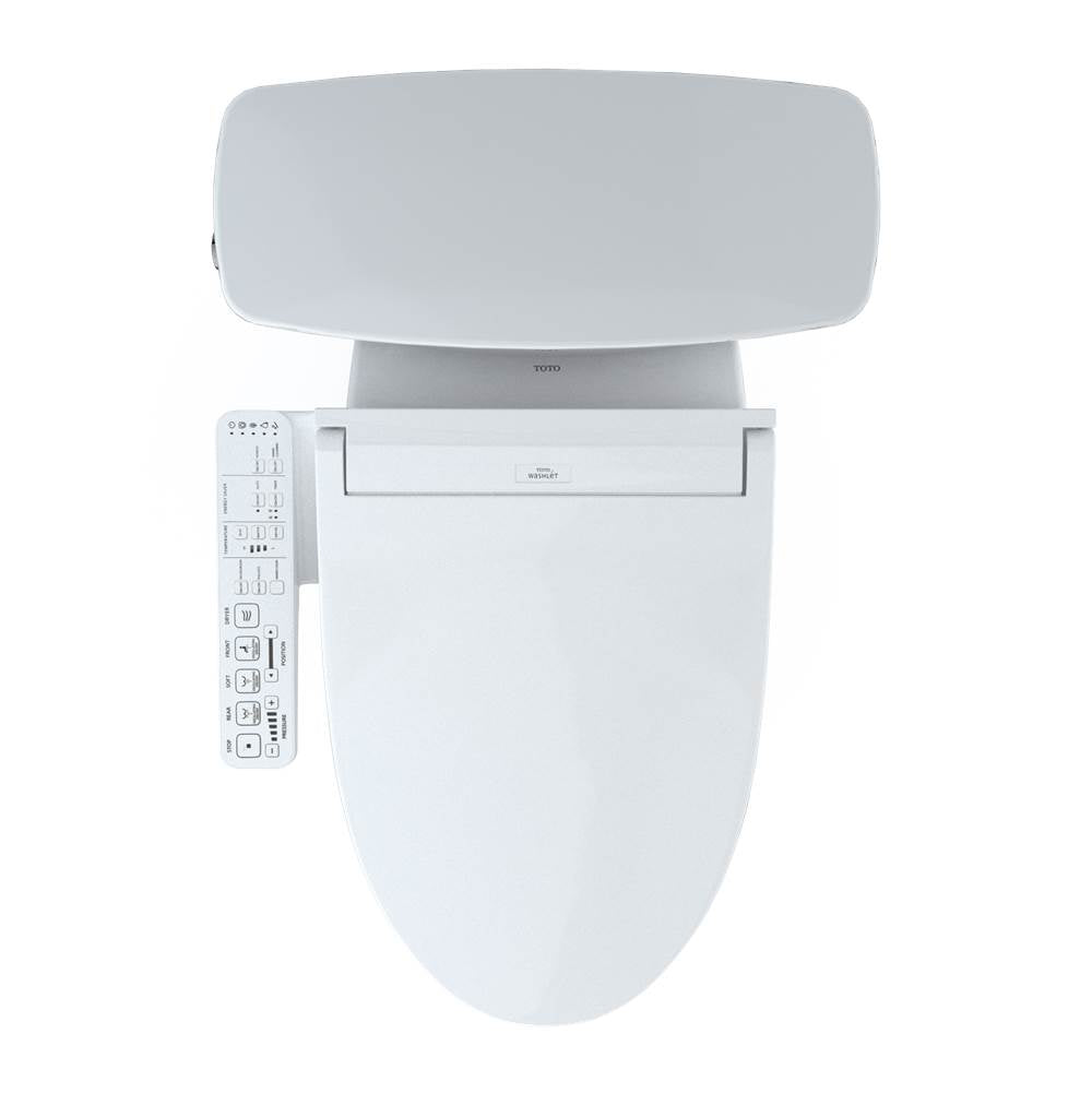 Toto Drake Transitional Washlet+ Two-Piece Elongated 1.28 Gpf Universal Height Tornado Flush Toilet With C2 Bidet Seat, Cotton White