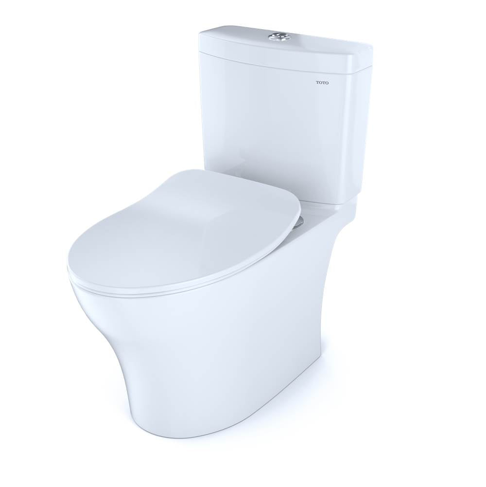 TOTO Aquia IV Two-Piece Elongated Dual Flush 1.28 and 0.9 GPF Toilet with CEFIONTECT and SoftClose Seat, WASHLET+ Ready, Cotton White