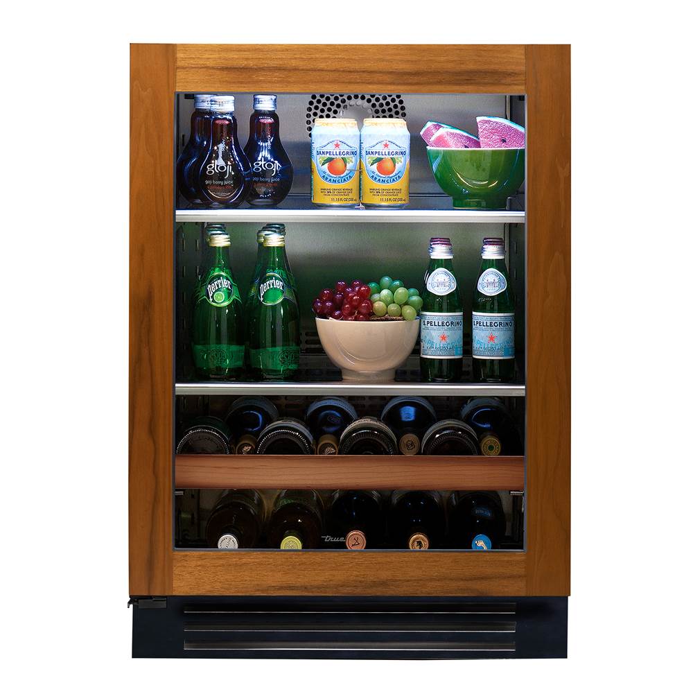 True Residential - Panel Ready/ Glass - 2 Glass Shelves, 1 Wine and Floor Cradle- Hinge Left (L)