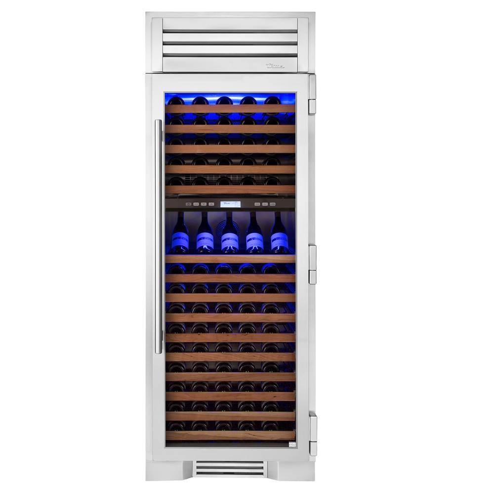 30Inch Column - 150 Bottle Dual Zone Wine - Glass Door - Hinged Right (R)