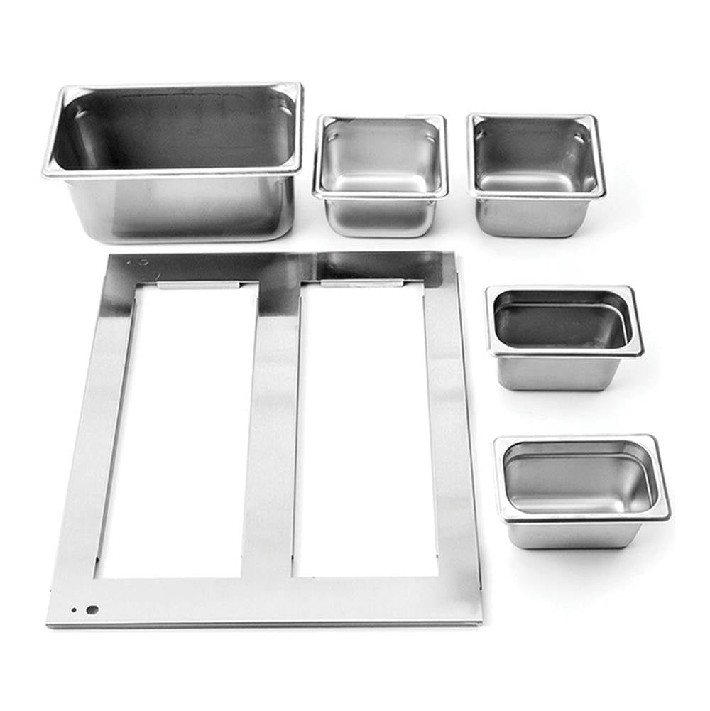 True Residential - Stainless Steel Drawer Pan Kit - (2) 1/3 Pans, (4) 1/6 Pans, (2) 1/9 Pans - Drawer Models Only