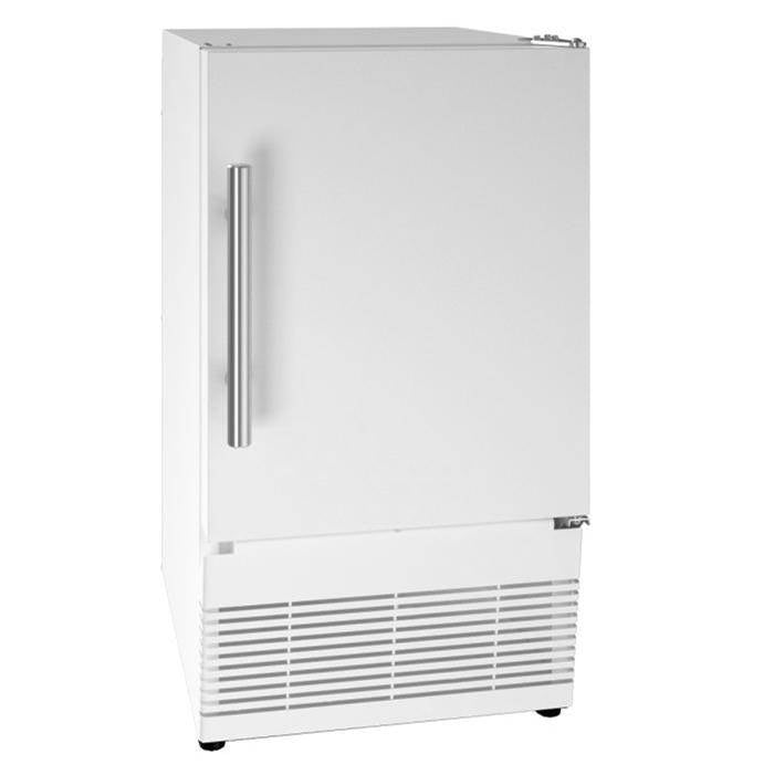 U Line - Ice Maker 15'' Reversible Hinge White Solid 115v - White