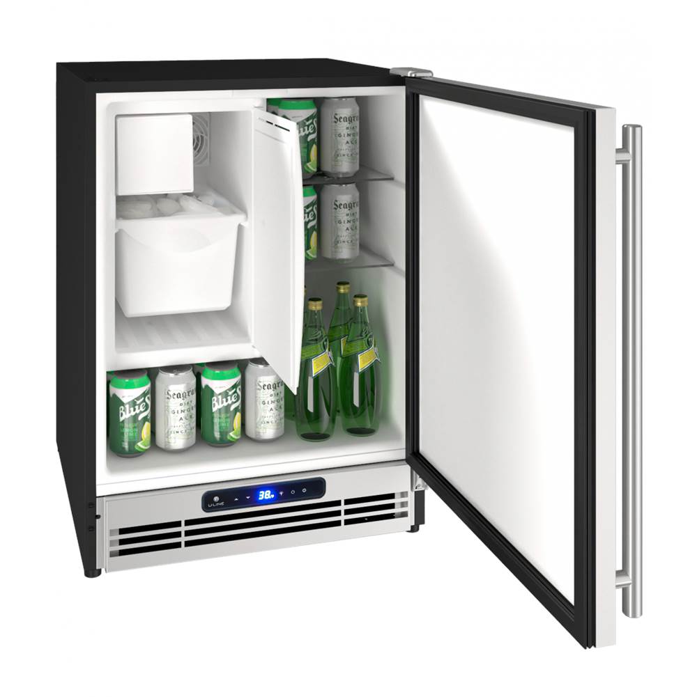 U Line - Combo Frost Free 21'' Reversible Hinge Stainless Solid 115v - Stainless