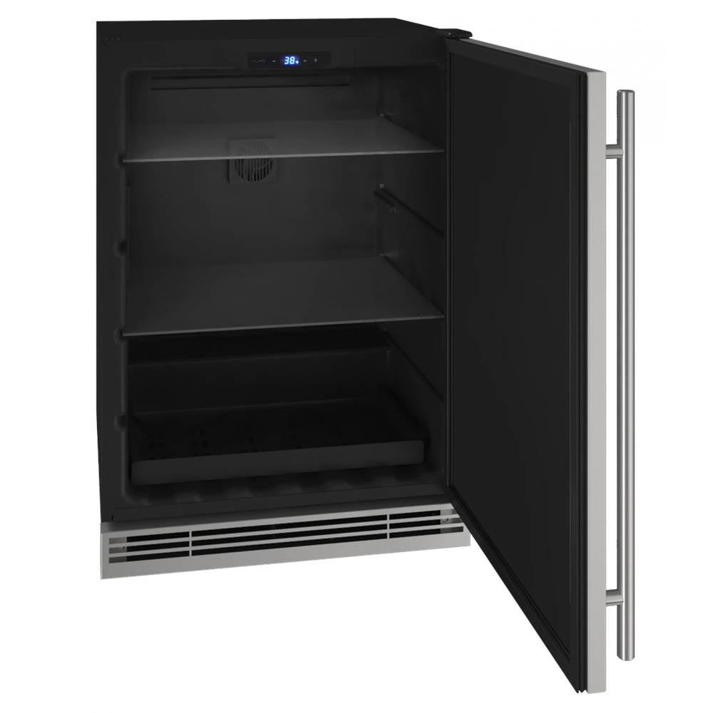 Solid Refrigerator 24'' Reversible Hinge Black Solid 115v