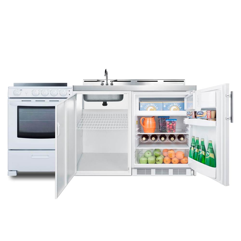 72'' Wide All-in-One Kitchenette with Electric Range