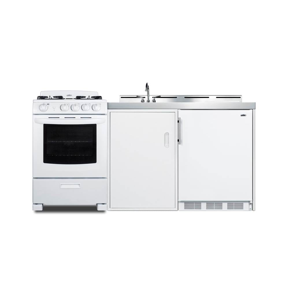 Summit Appliance - 72'' Wide All-in-One Kitchenette with Gas Range