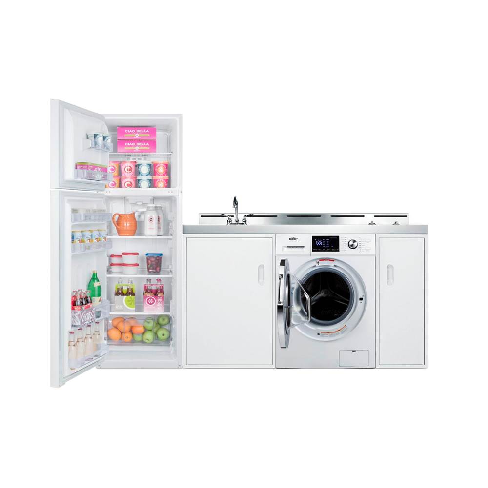 83'' Wide All-In-One Kitchenette with Washer/Dryer Combo