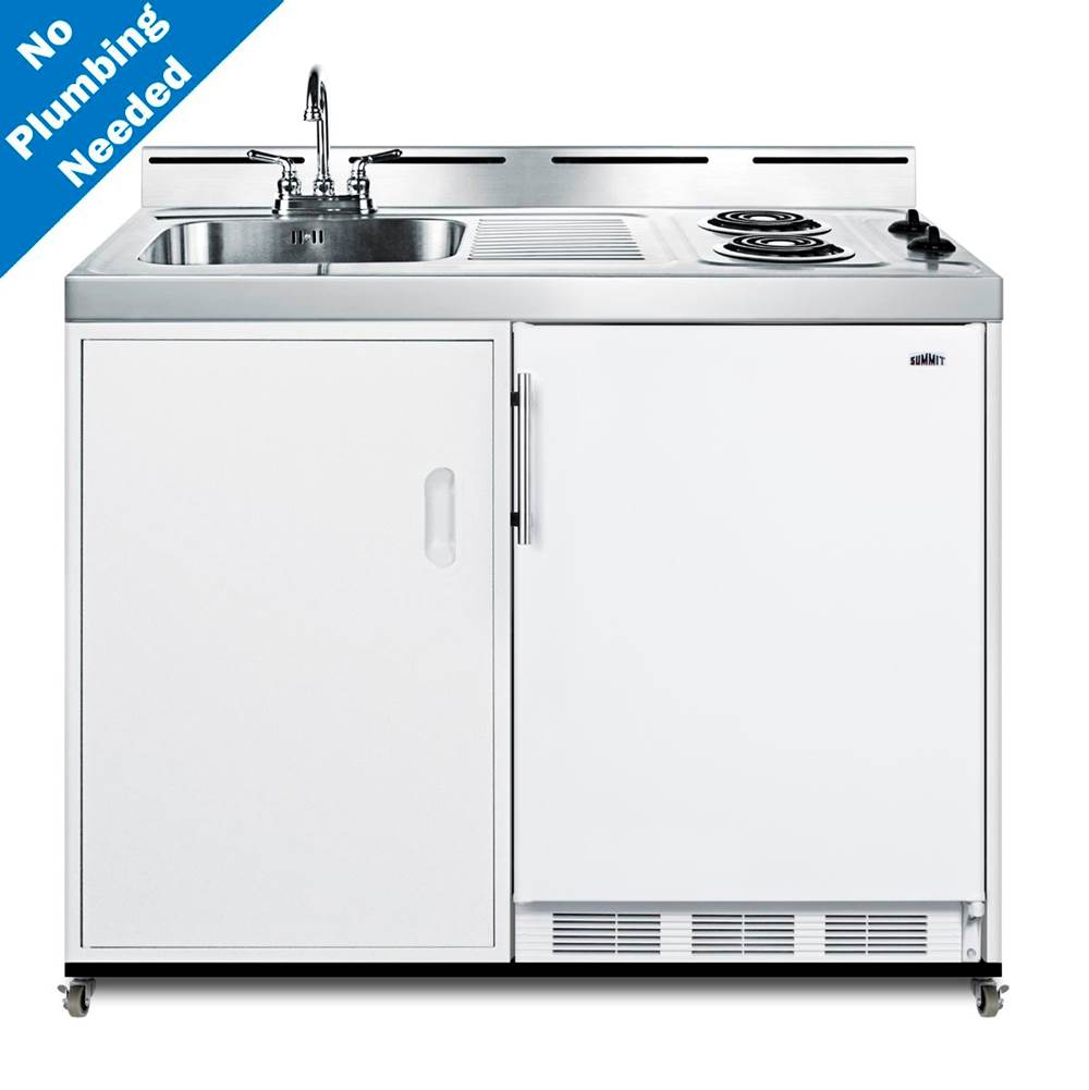Summit Appliance - 48'' Wide Mobile All-In-One Kitchenette, No Plumbing Needed