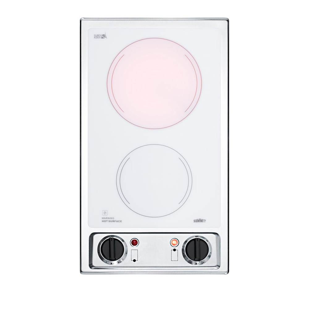 Summit Appliance - 12'' Wide 115V 2-Burner Radiant Cooktop