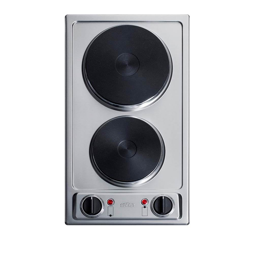 Summit Appliance - 12'' Wide 115V 2-Burner Solid Disk Cooktop
