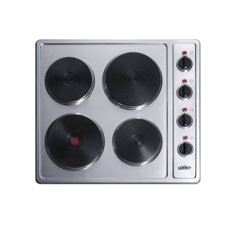 Summit Appliance - 24'' Wide 230V 4-Burner Solid Disk Cooktop