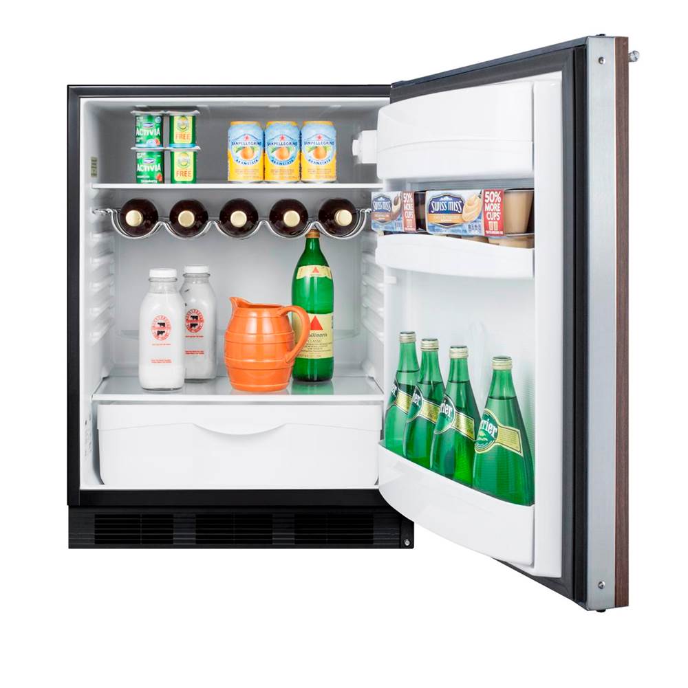 24'' Wide Built-In All-Refrigerator With Wood Panel Door