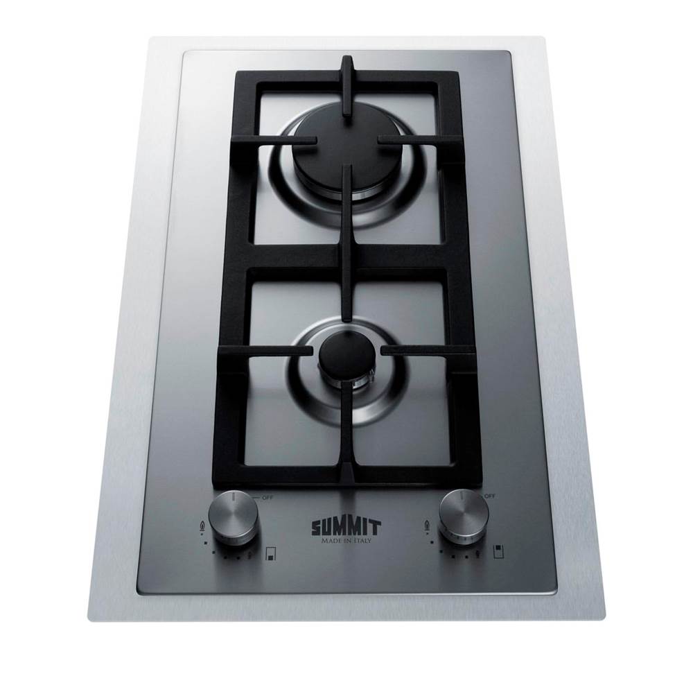 Summit Appliance - 15'' Wide 2-Burner Propane Gas Cooktop In Stainless Steel