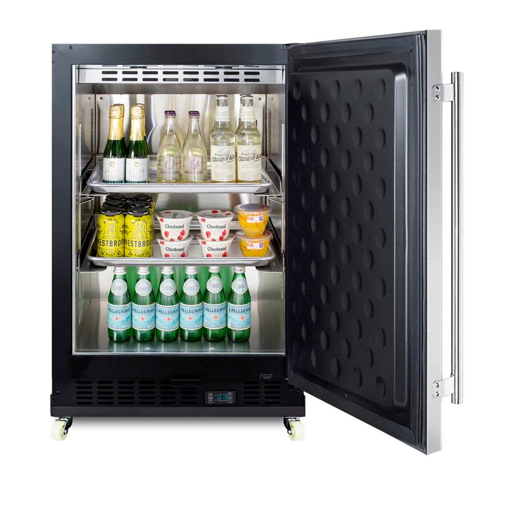24'' Wide Built-In Mini Reach-In Beverage Center with Dolly