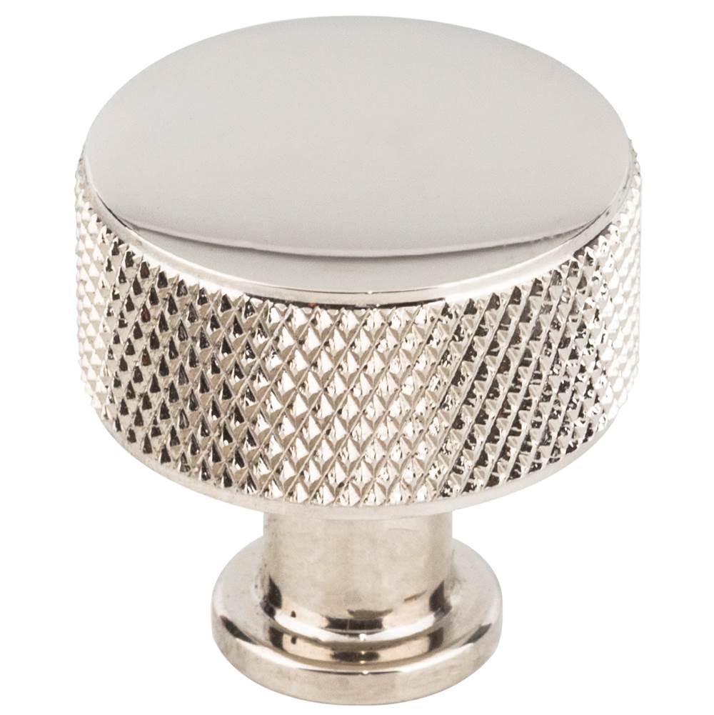 Vesta - Beliza Cylinder Knurled Knob 1 Inch Polished Nickel - Polished Nickel