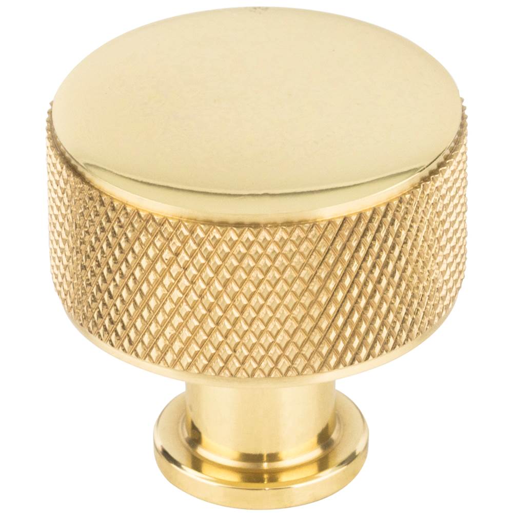 Vesta - Beliza Cylinder Knurled Knob 1 1/8 Inch Polished Brass - Polished Brass