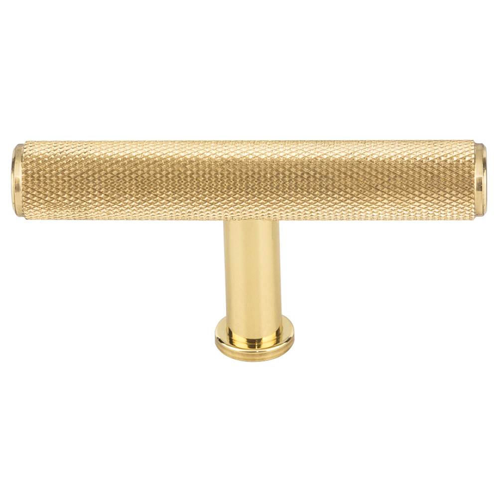 Vesta - Beliza Knurled T Knob 2 3/4 Inch Polished Brass - Polished Brass