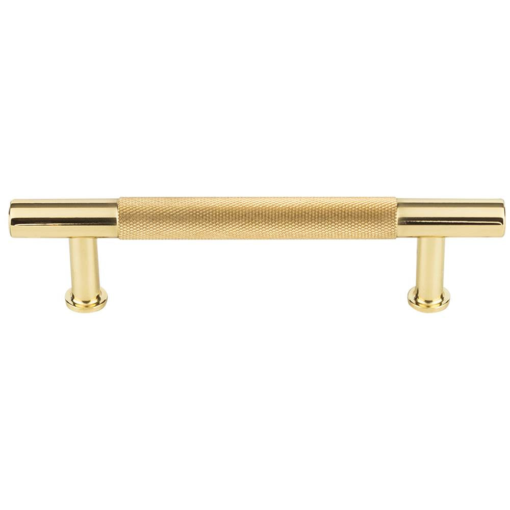 Vesta - Beliza Knurled Bar Pull 3 3/4 Inch (c-c) Polished Brass - Polished Brass