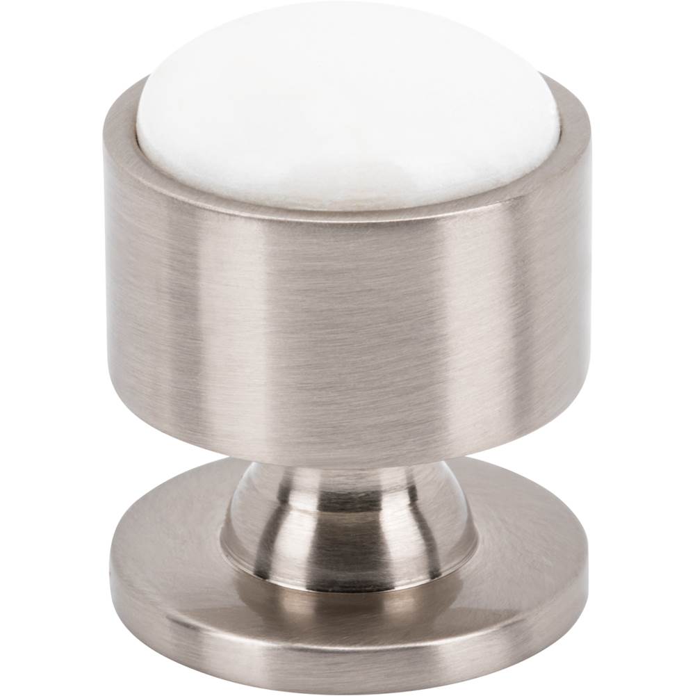 Vesta - FireSky Calacatta Gold Knob 1 1/8 Inch Brushed Satin Nickel Base - Brushed Satin Nickel
