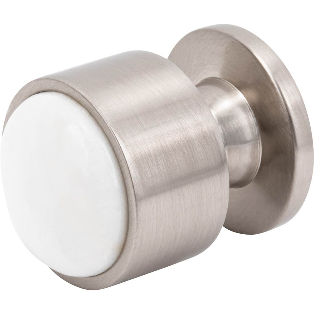 FireSky Calacatta Gold Knob 1 1/8 Inch Brushed Satin Nickel Base