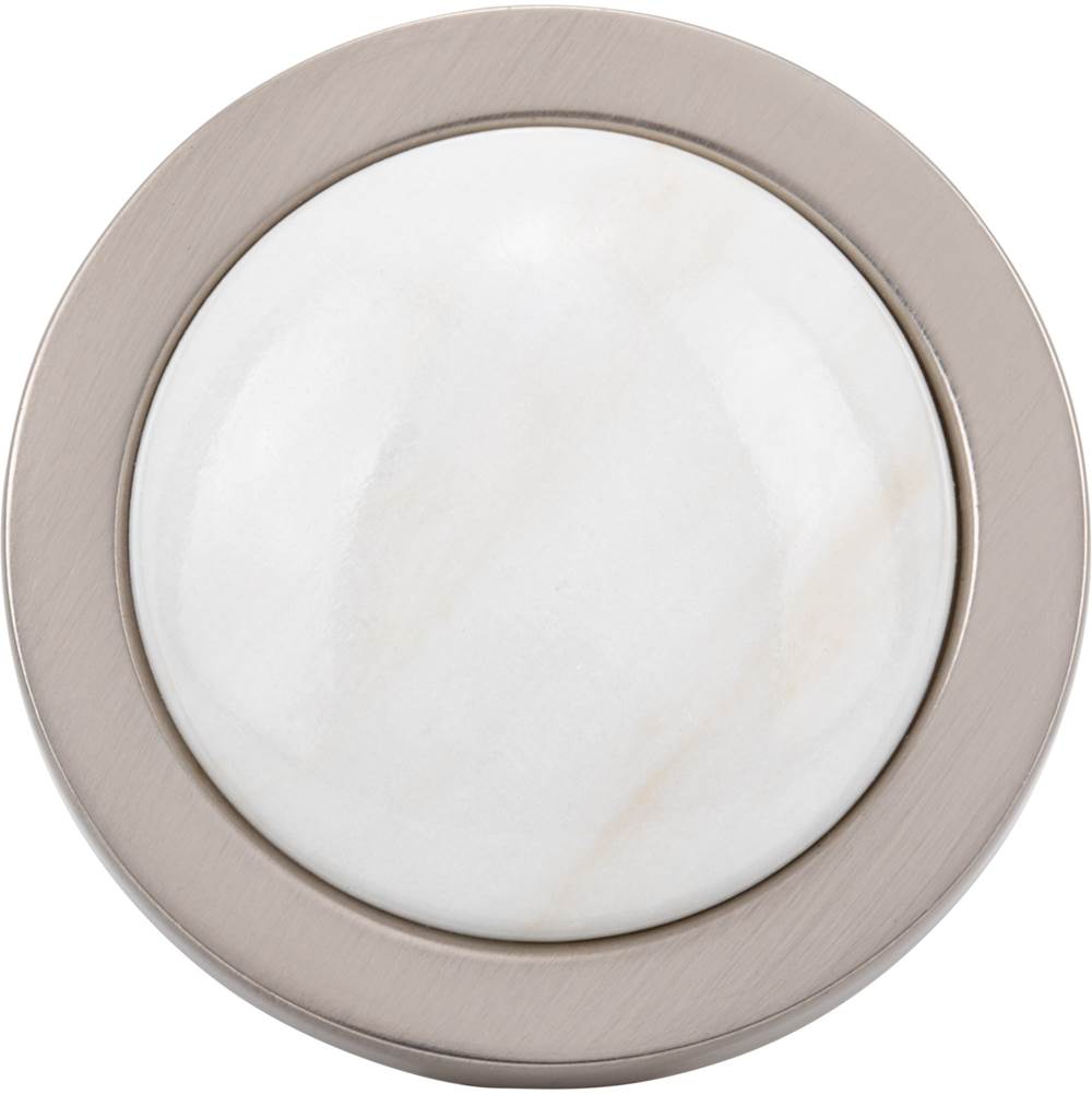 FireSky Calacatta Gold Knob 1 9/16 Inch Brushed Satin Nickel Base